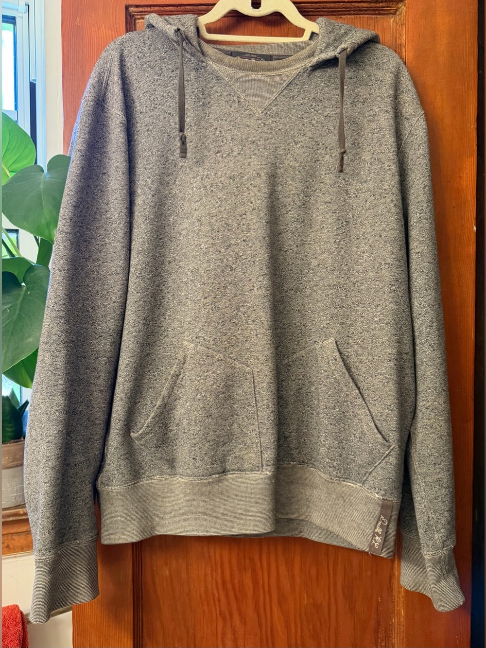 Double RL Ralph Lauren Grey Distressed Sweatshirt Heavy Hoodie Size Large